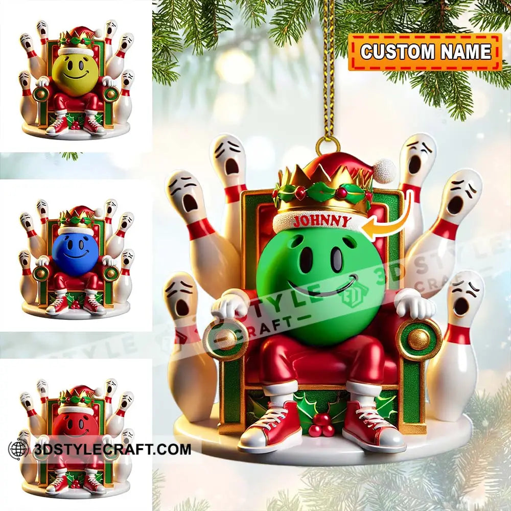 Custom Name Bowling Christmas Ornament Lover Gift