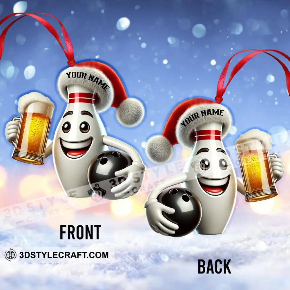 Custom Name Bowling Ornament Christmas Gift Decoration