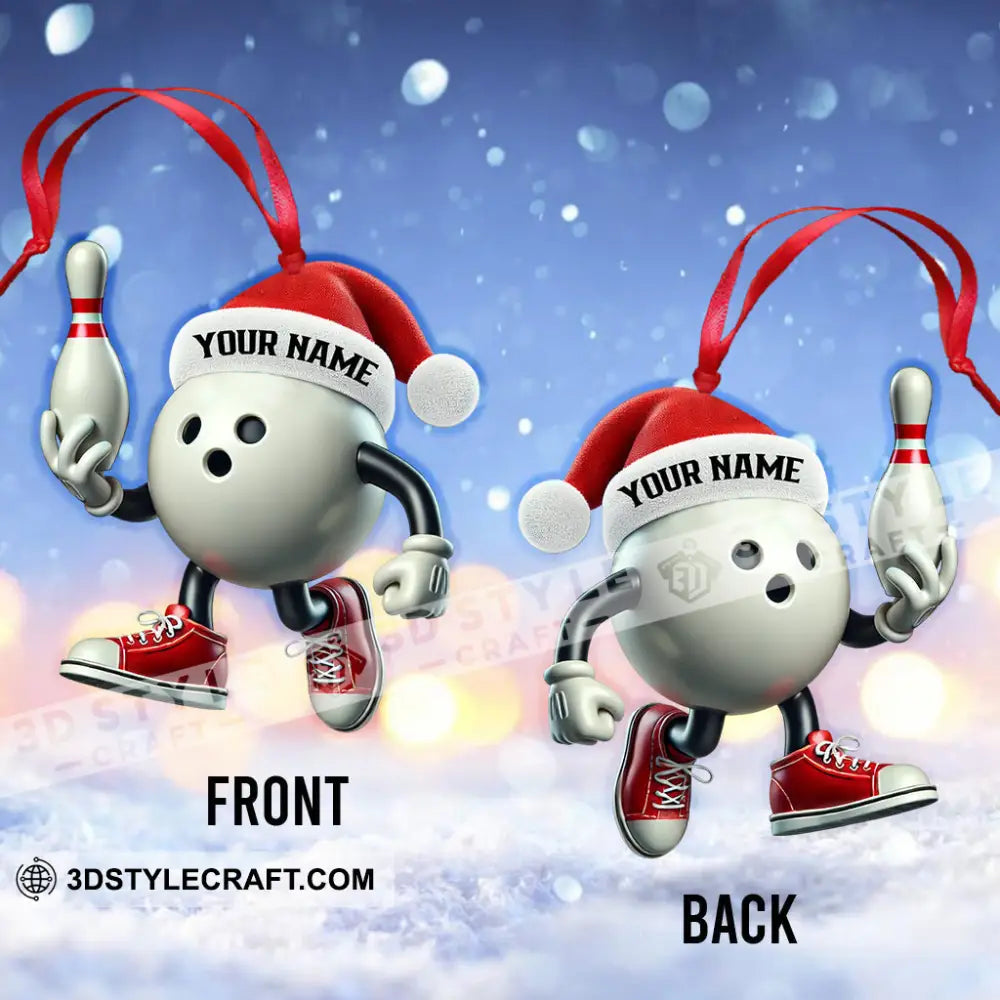 Custom Name Bowling Ornament Christmas Gift For Lover