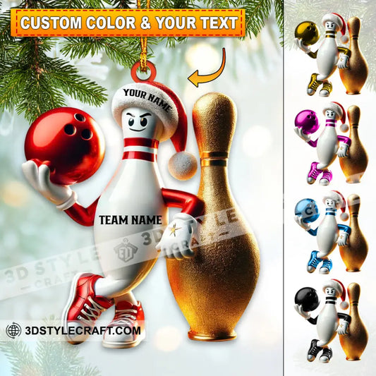Custom Name Bowling Ornament Christmas Gift For Lover