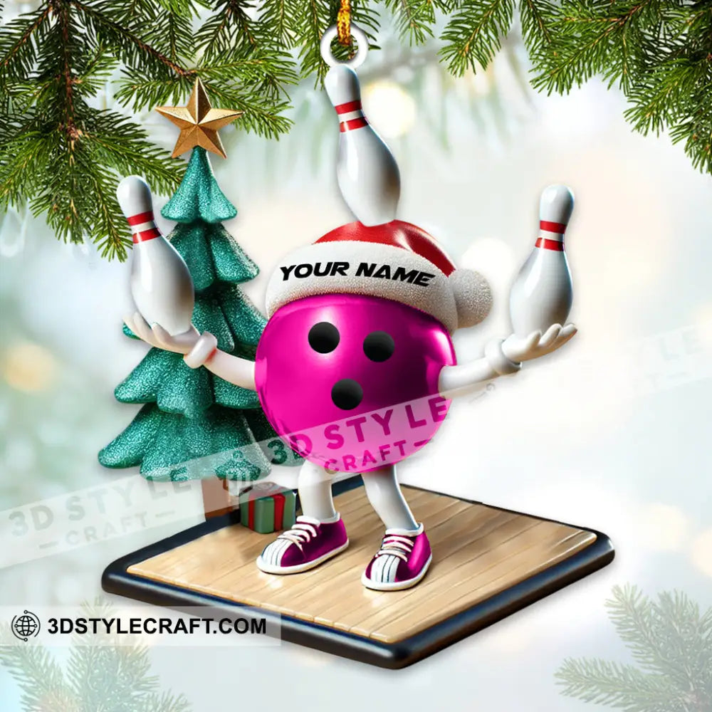 Custom Name Bowling Ornament Lover Christmas Gift