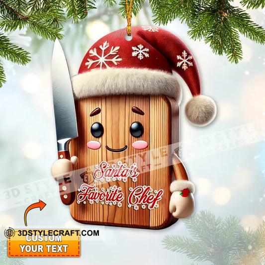 Custom Name Christmas Chef Ornament Gift For Cooking Lover