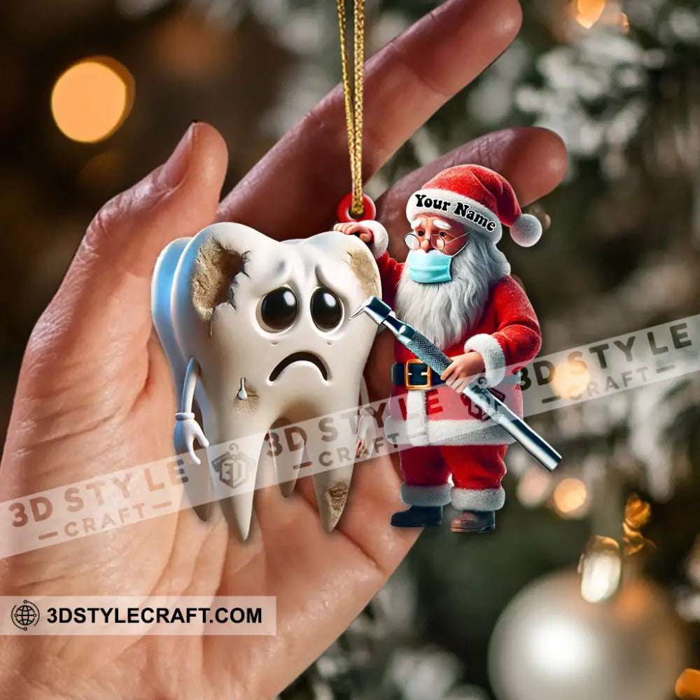 Custom Name Dentist Ornament Christmas Gift For