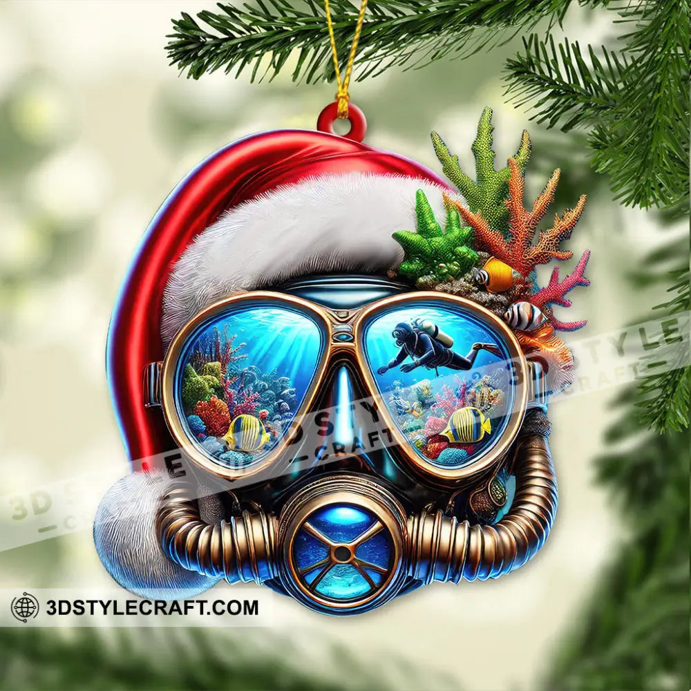 Custom Name Diving Ornament Christmas Gift For Lover 3.54’’ / 1