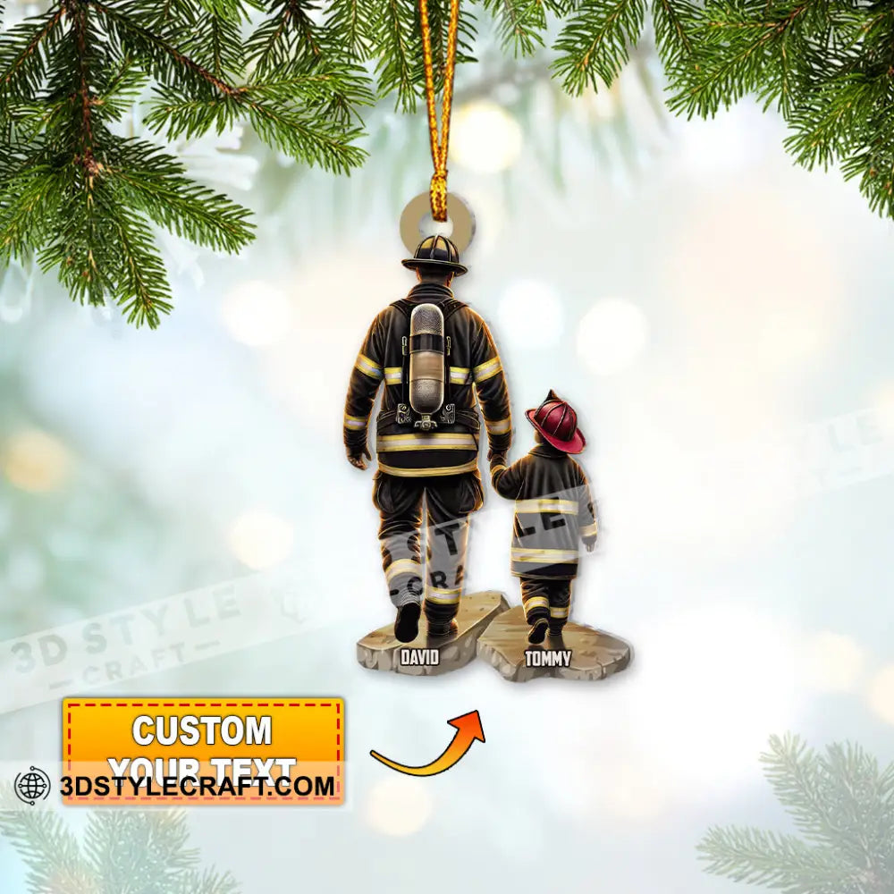 Custom Name Fire Fighter Ornament Gift