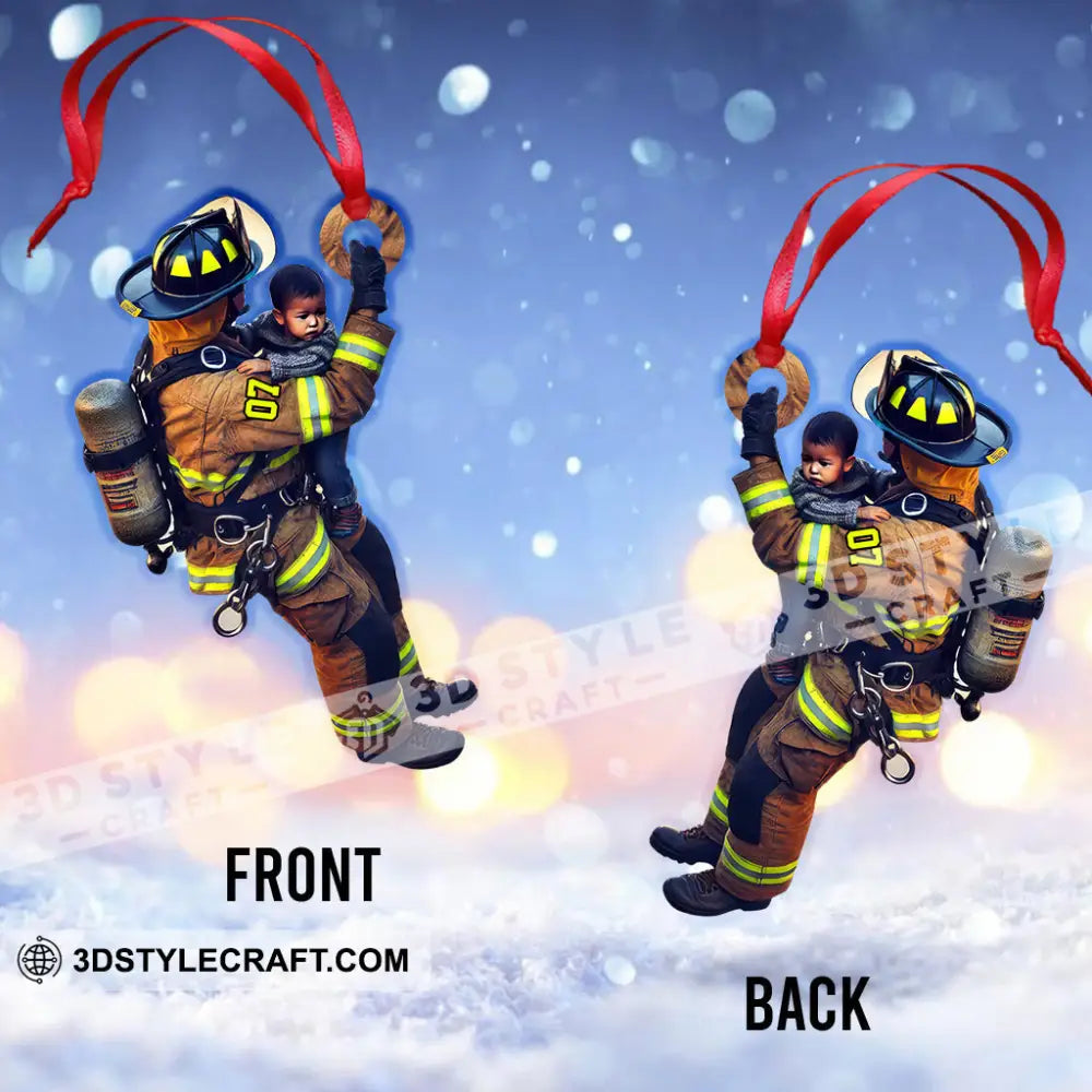 Custom Name Fire Fighter Ornament Gift