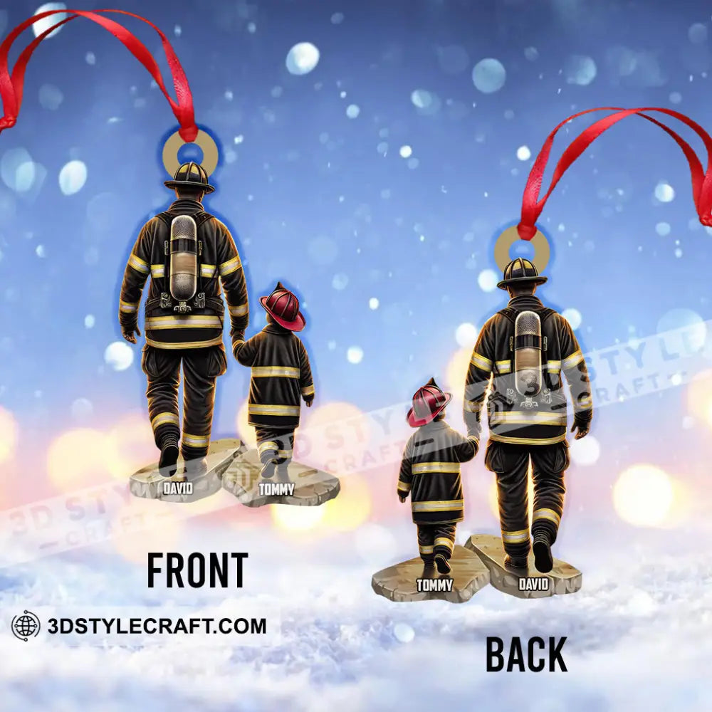 Custom Name Fire Fighter Ornament Gift