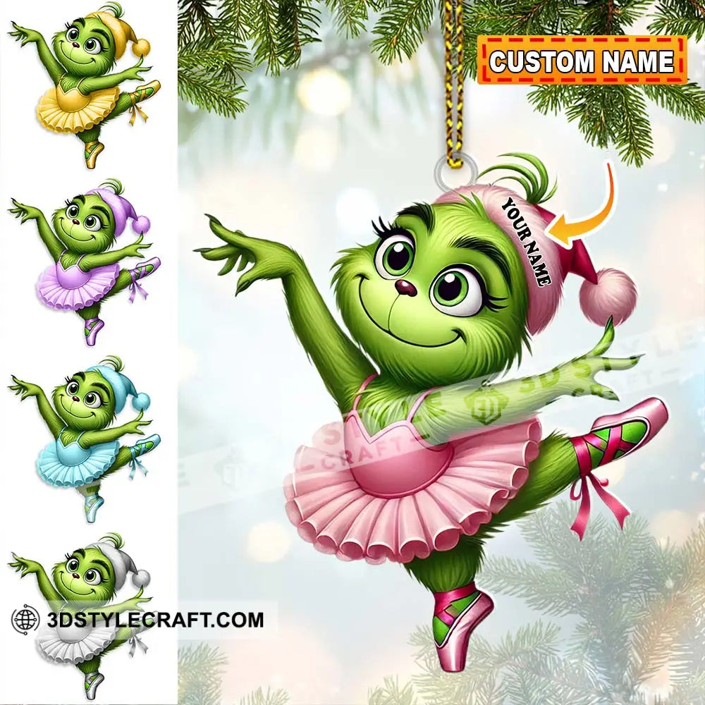 Custom Name Grinch Dance Ornament Christmas Gift Decoration