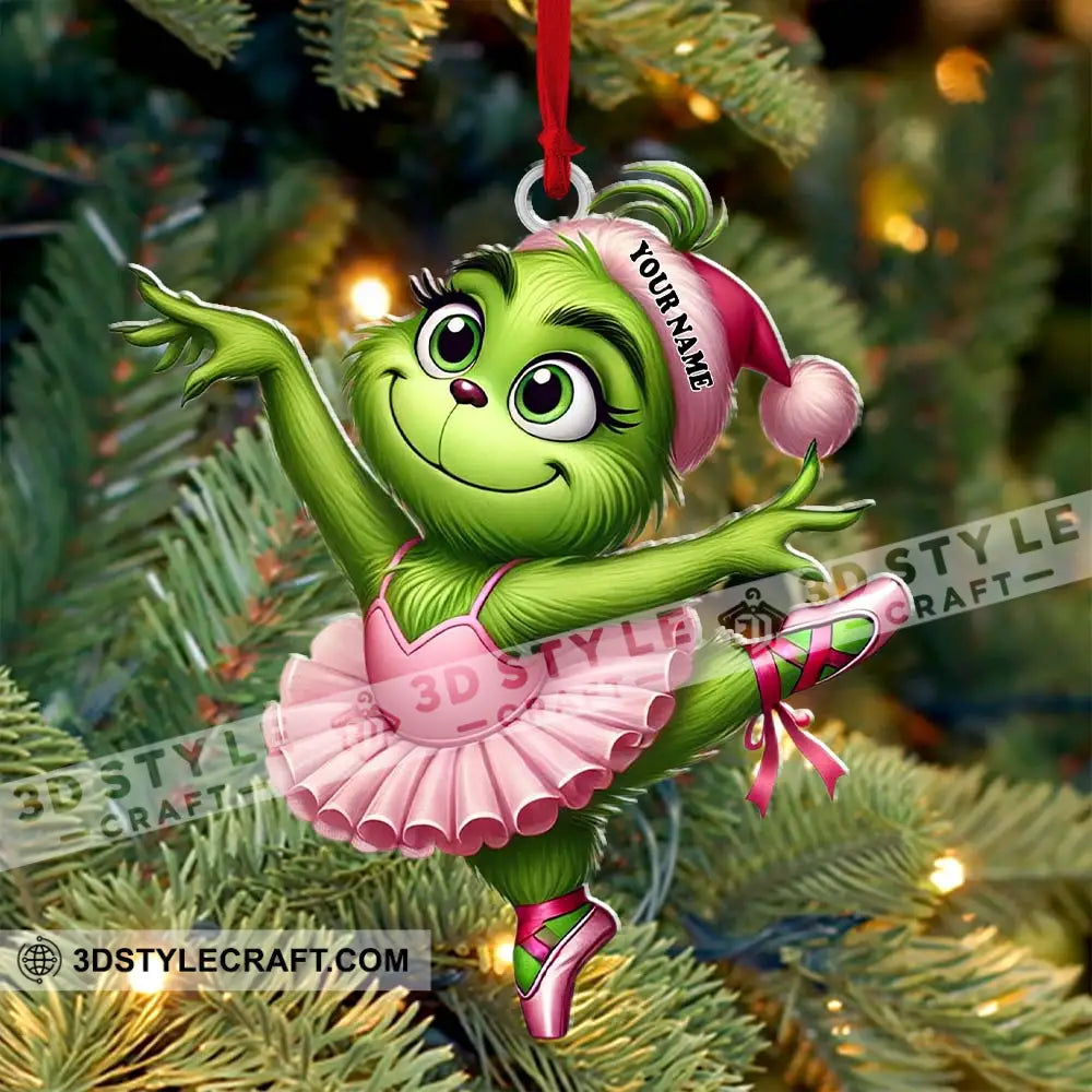 Custom Name Grinch Dance Ornament Christmas Gift Decoration