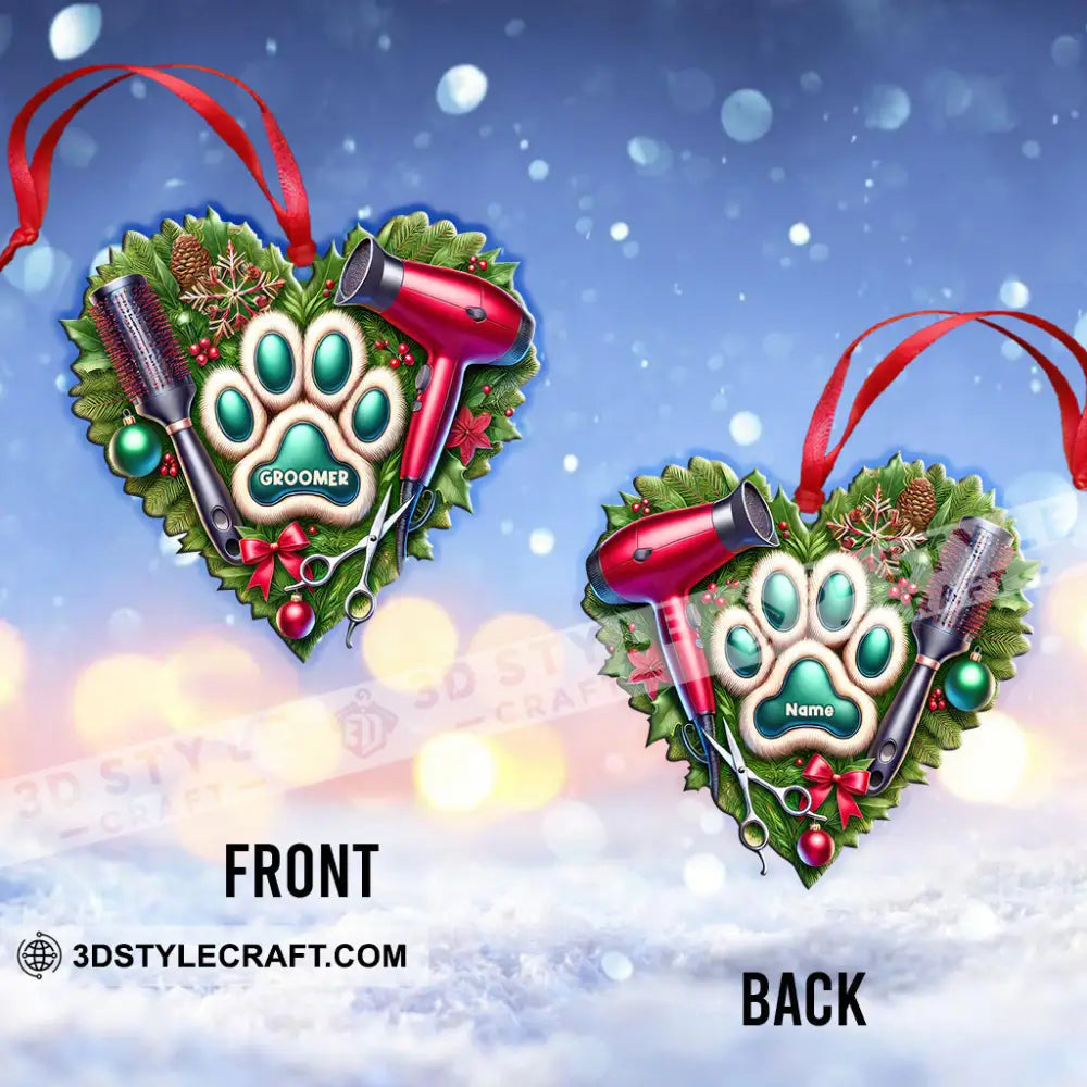 Custom Name Groomer Ornament Home Decor Christmas Gift