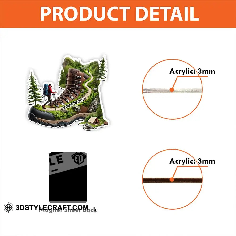 Custom Name Hiking Fridge Magnet Gift For Lover