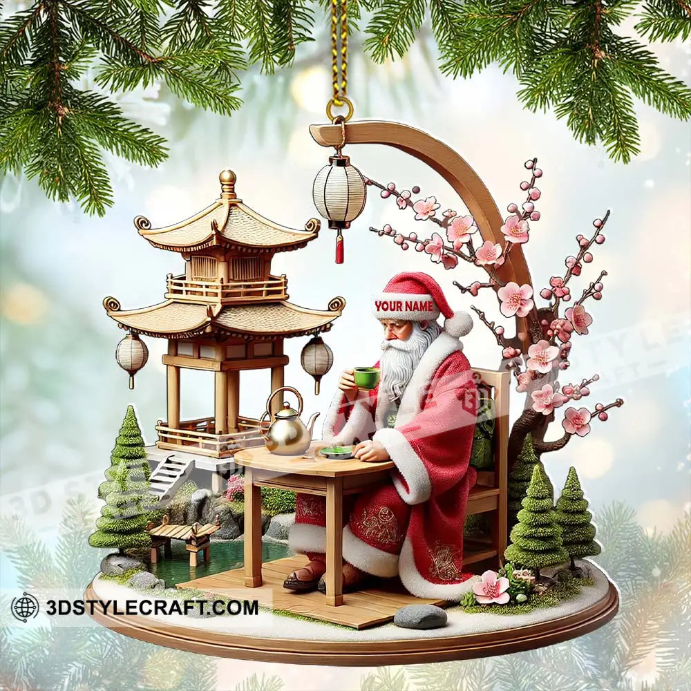 Custom Name Japan Santa Ornament Lover Christmas Gift 3.54’’ / 1