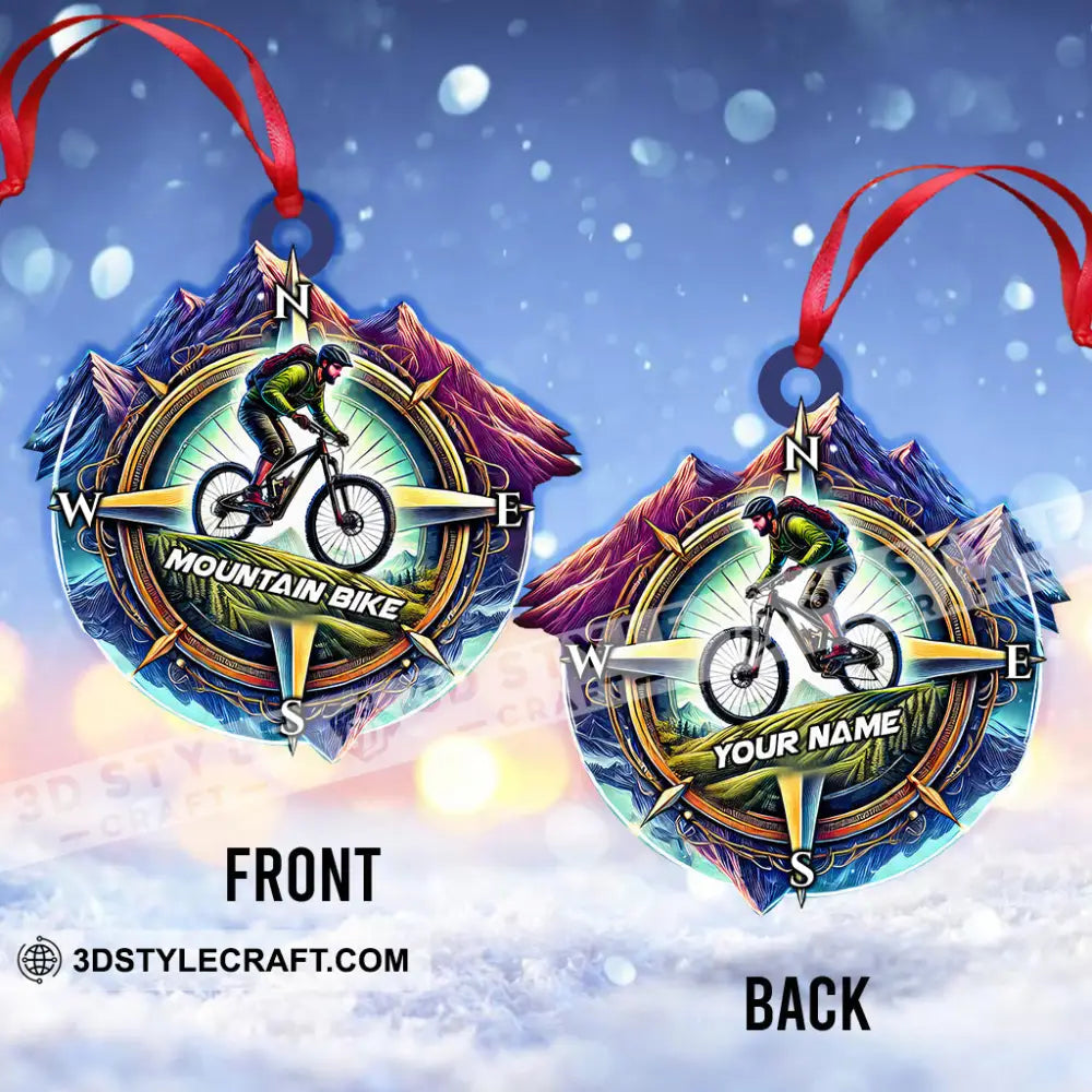 Custom Name Mountain Bike Ornament Christmas Gift For Lover