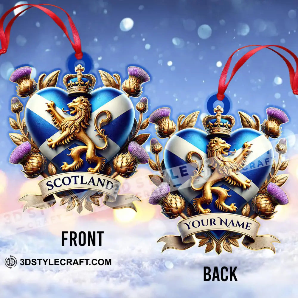 Custom Name Mountain Scotland Ornament Christmas Gift For Lover