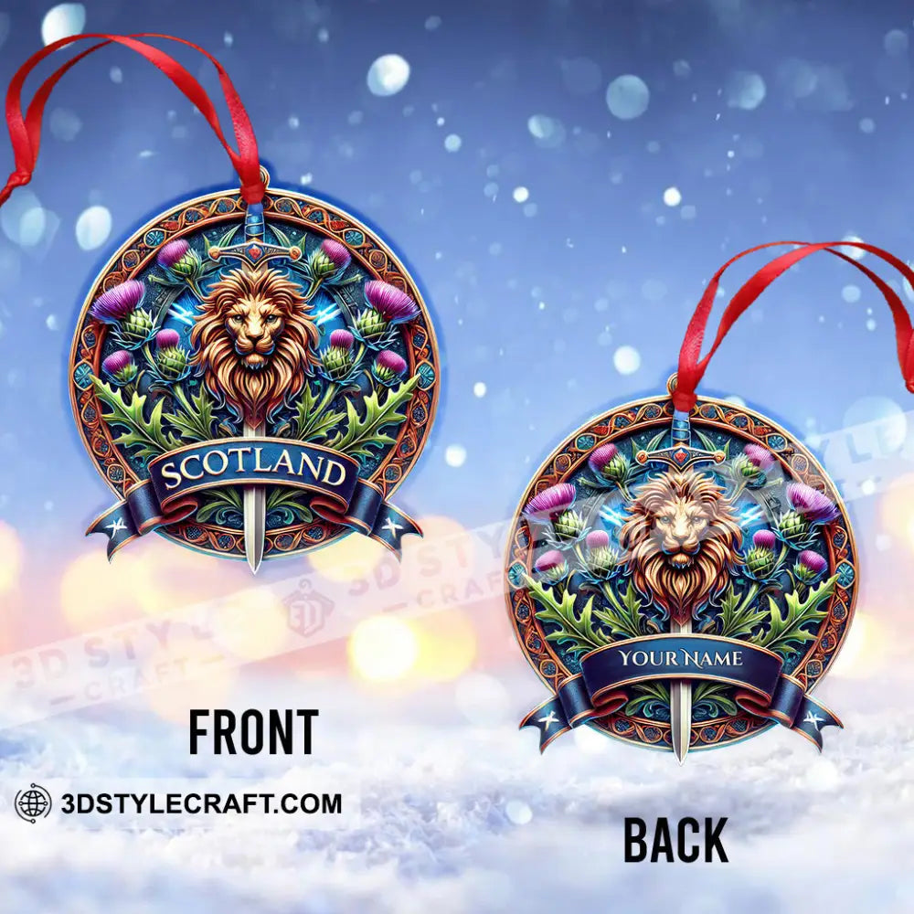 Custom Name Mountain Scotland Ornament Christmas Gift For Lover
