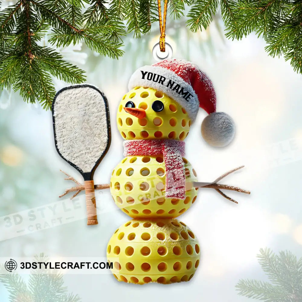 Custom Name Pickle Ball Ornament Christmas Gift Decoration 3.54’’ / 1