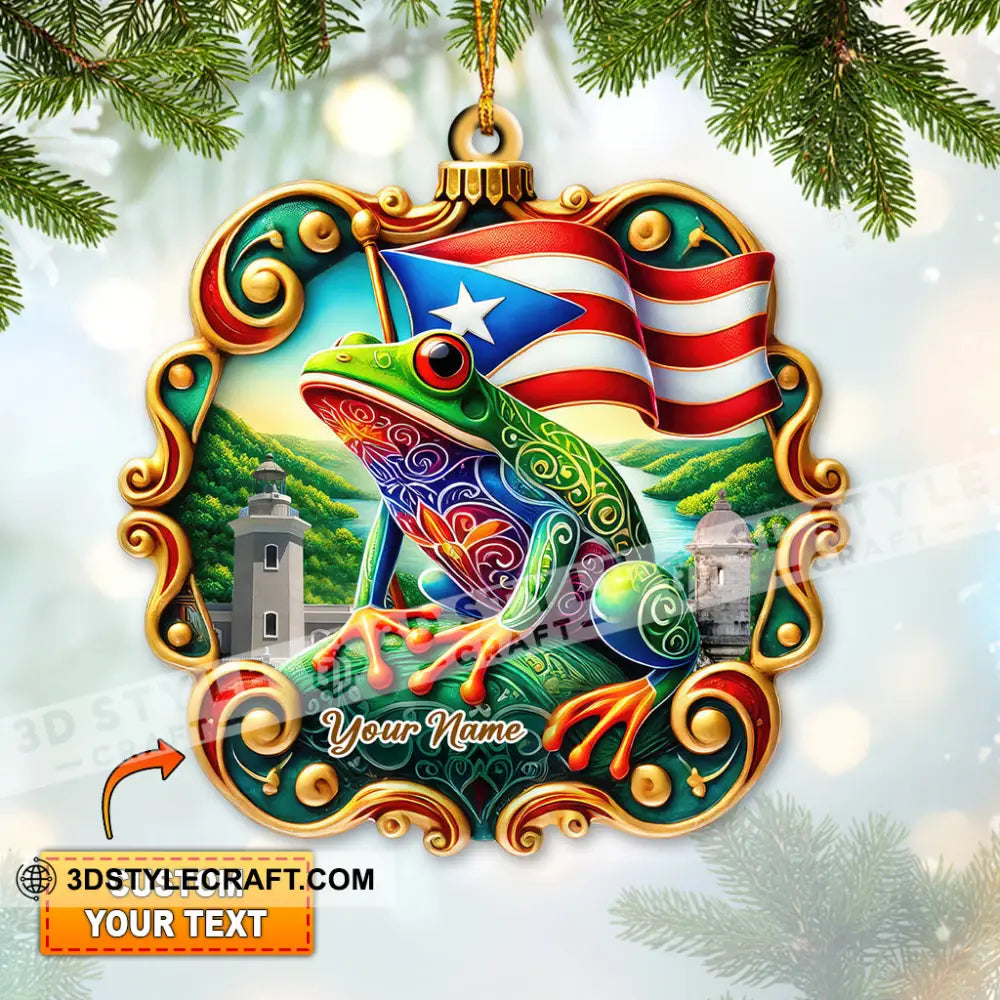 Custom Name Puerto Rico Ornament Christmas Gift For Lover