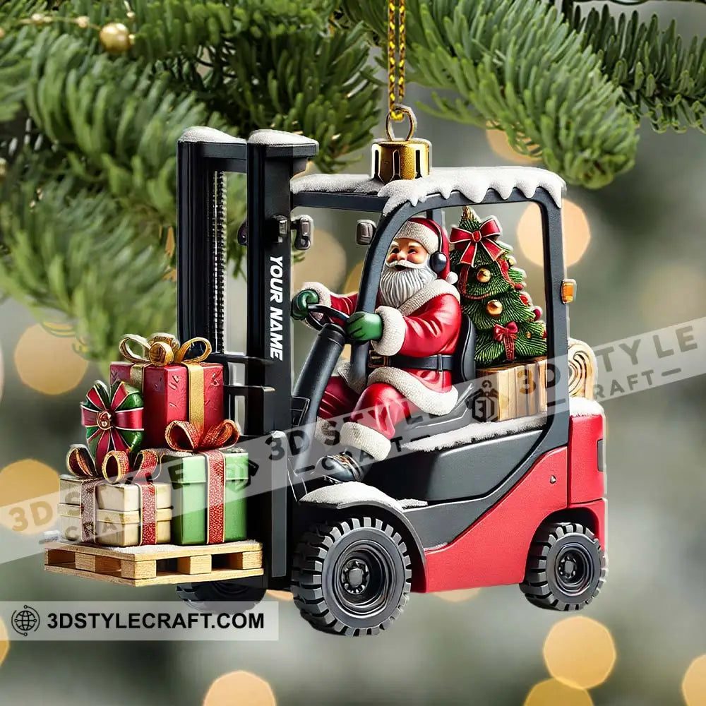 Custom Name Santa Truck Ornament Christmas Gift Decoration