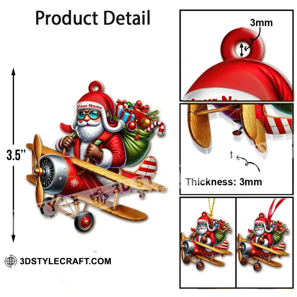 Custom Name Santa Ornament Christmas Gift