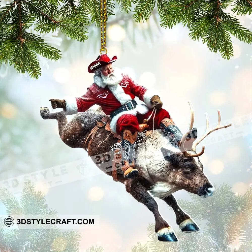 Custom Name Santa Winter Ornament Christmas Gift 3.54’’ / 1