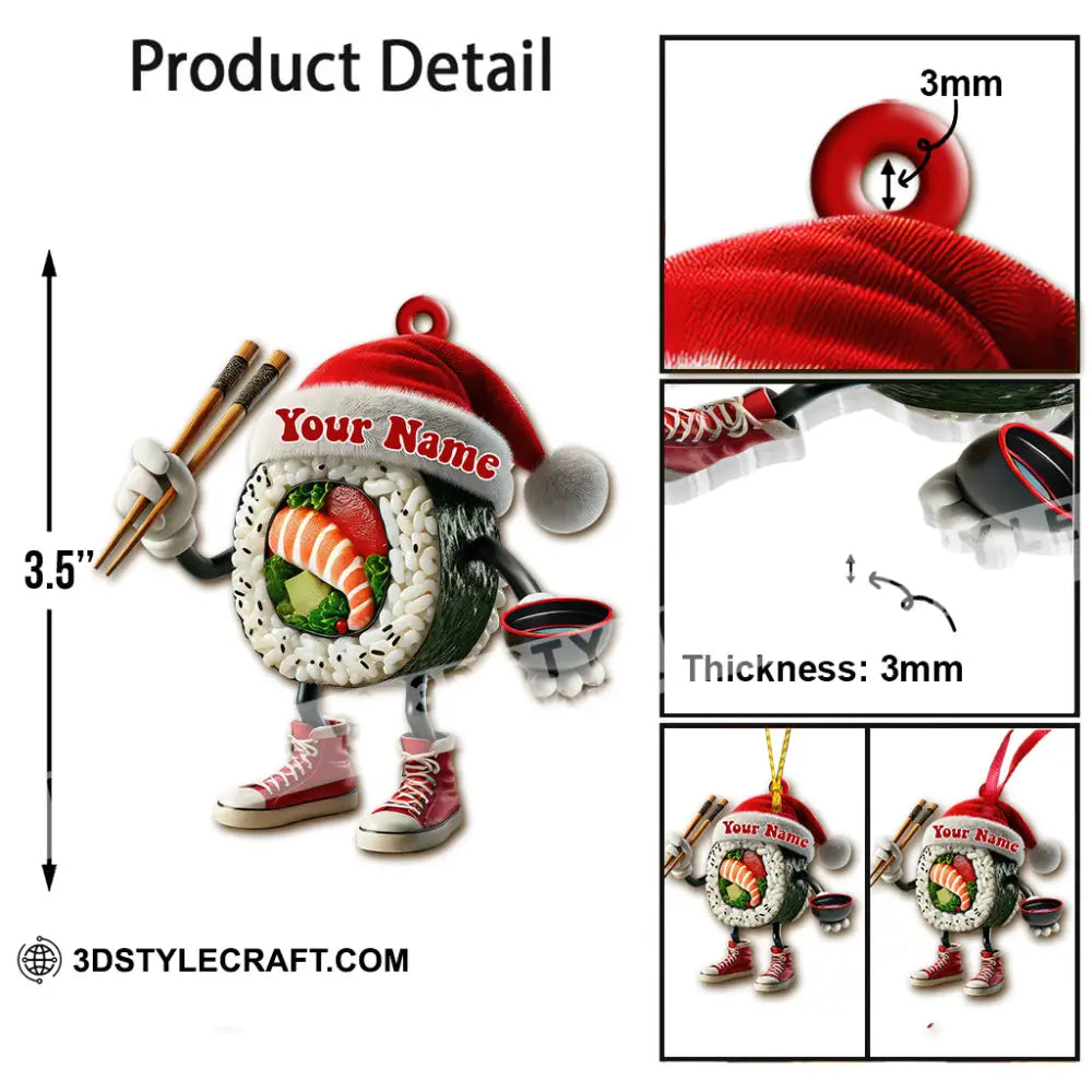 Custom Name Sushi Ornament Store Christmas Decoration