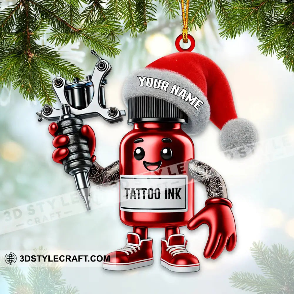 Custom Name Tattoo Shop Ornament Christmas Decoration For Studio