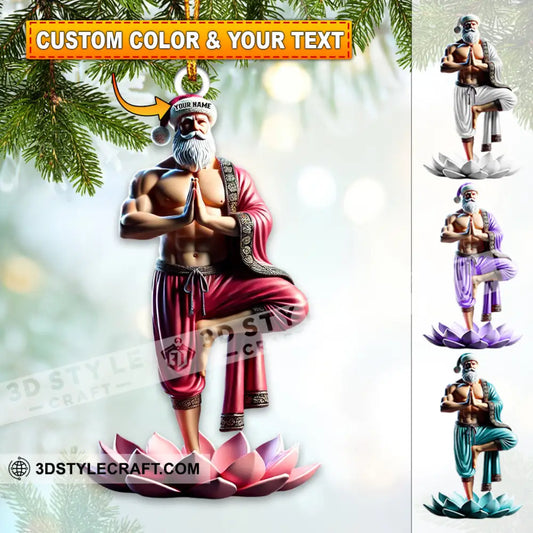 Custom Name Yoga Santa Ornament Yogi Christmas Gift