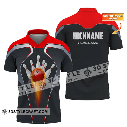 Custom Unisex Polo Shirt, Bowling T-Shirt, Bowling Strike, Shirt For Bowling Lovers style option 1