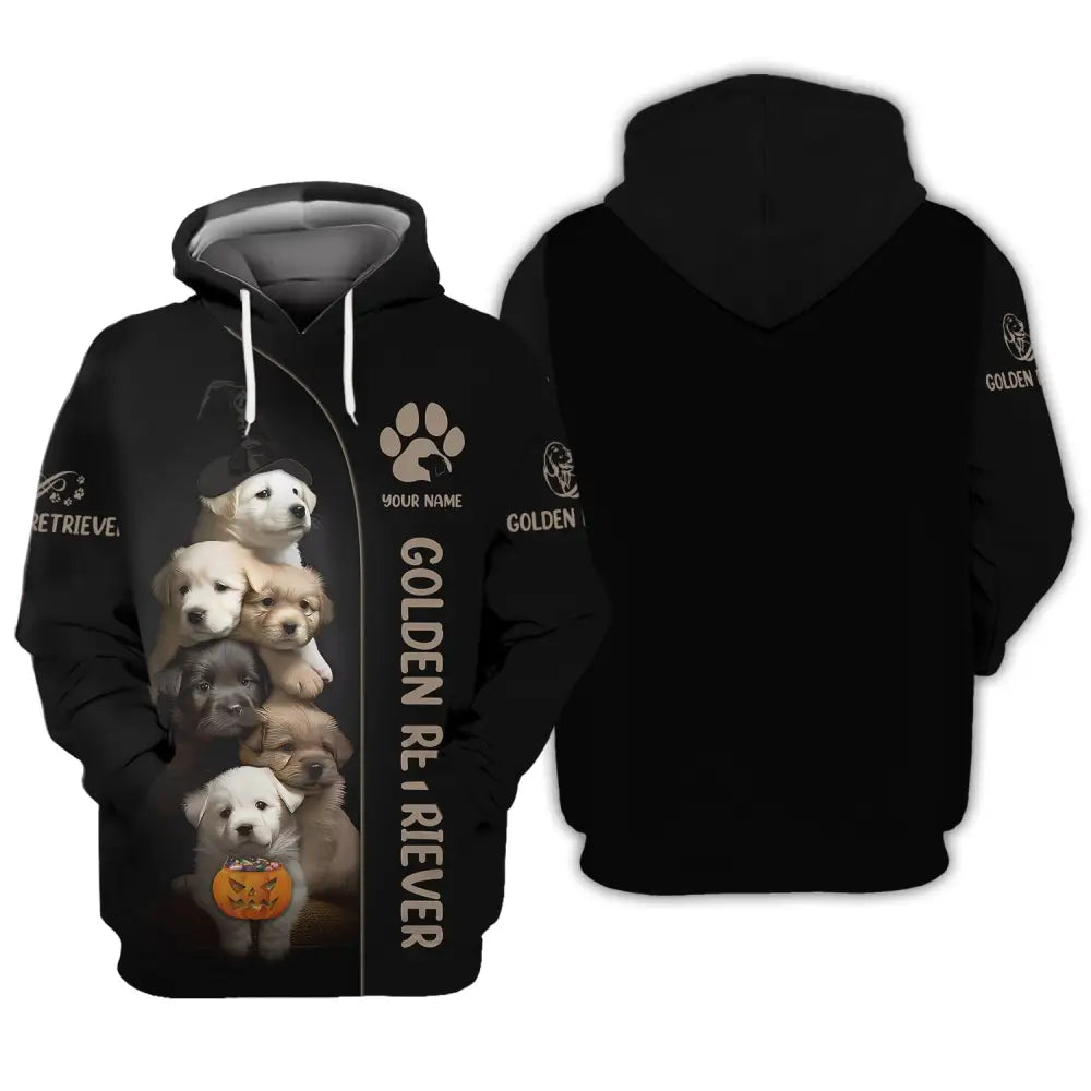 Custom Unisex Shirt Golden Retriever Halloween T-Shirt Hoodie Pet / S