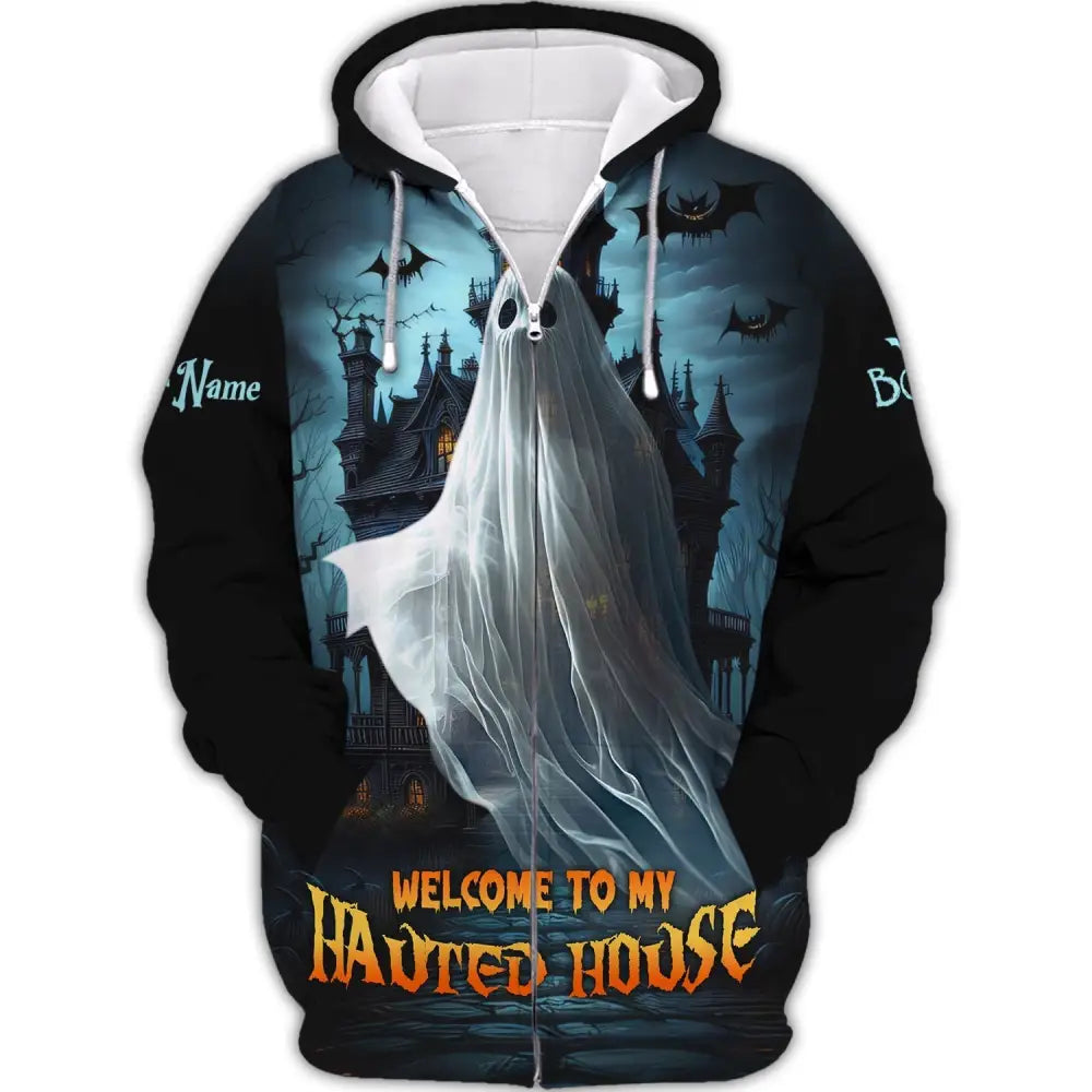 Custom Unisex Shirt Halloween T-Shirt Hoodie For Zipper / S