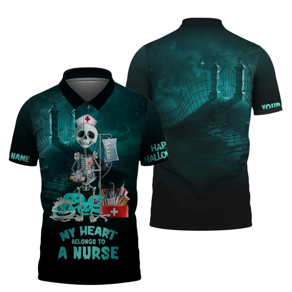 Custom Unisex Shirt Nurse Halloween T-Shirt Hoodie For Polo / S