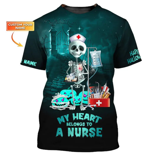 Custom Unisex Shirt Nurse Halloween T-Shirt Hoodie For / S