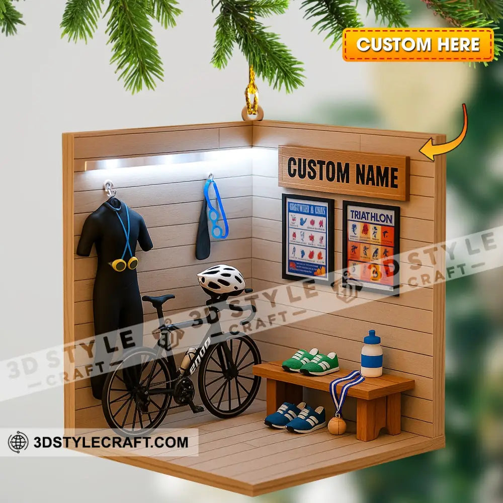 Cyclist Corner Home Decor Christmas Ornament Personalized Ornament 3.54’’ / 1 Ornament Ornament