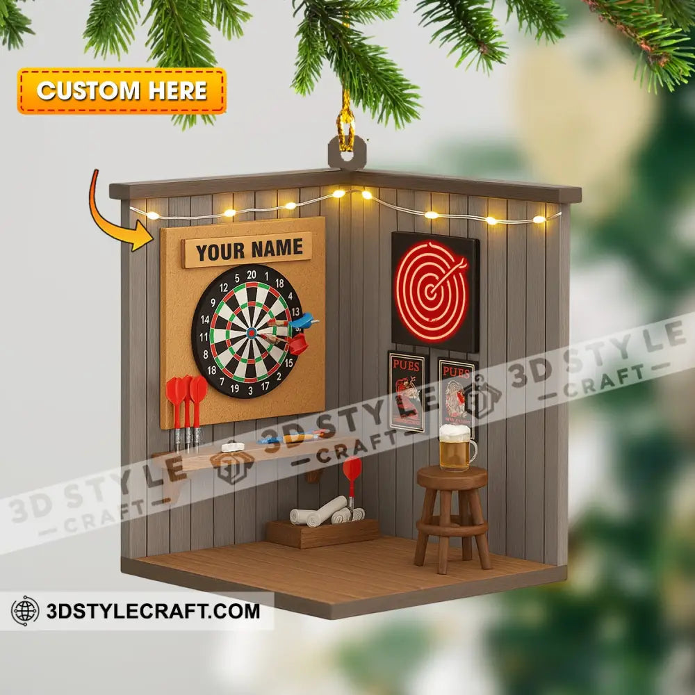 Darts Corner Home Decor Christmas Ornament Personalized Ornament 3.54’’ / 1 Ornament Ornament