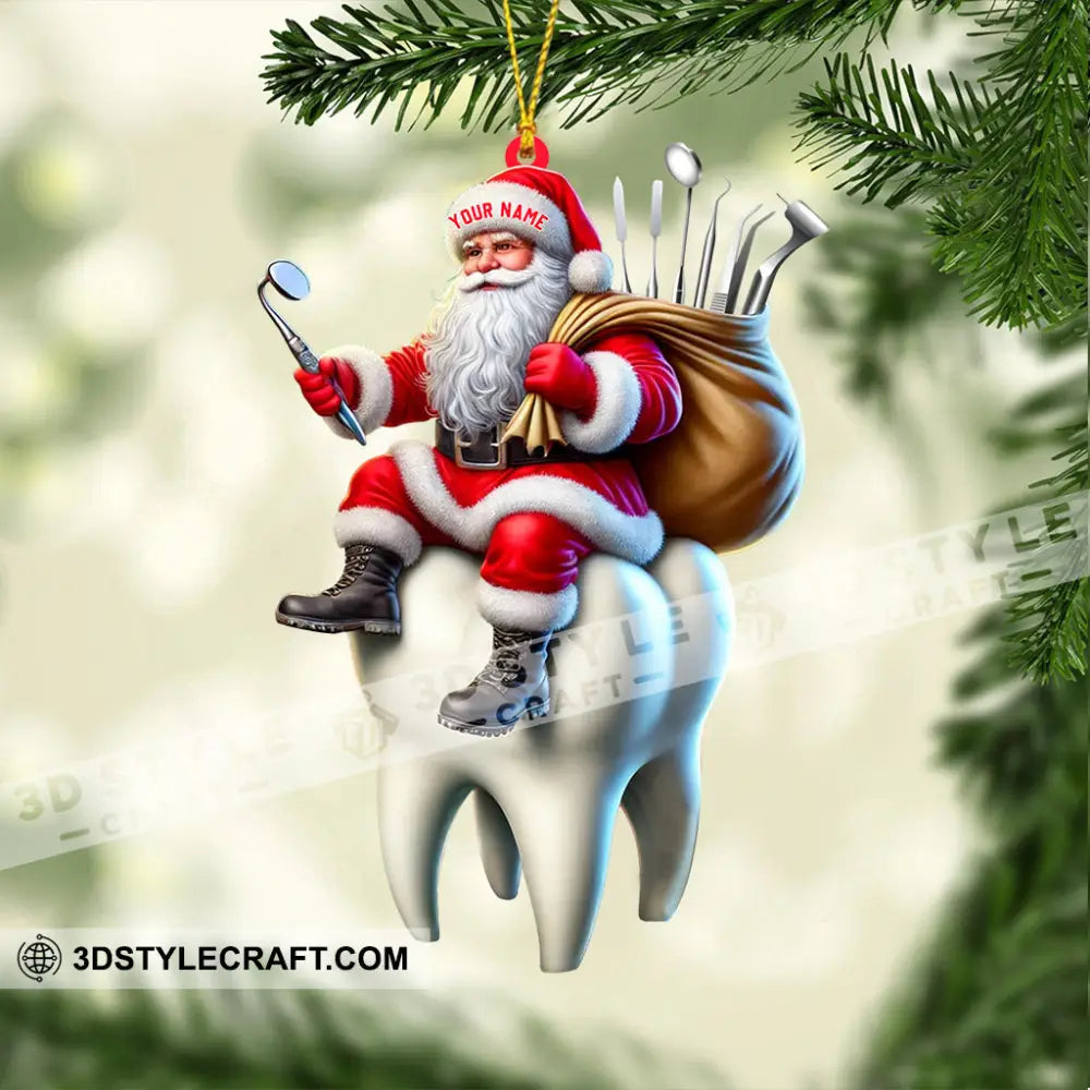 Dentist Santa Home Decor Christmas Ornament Personalized