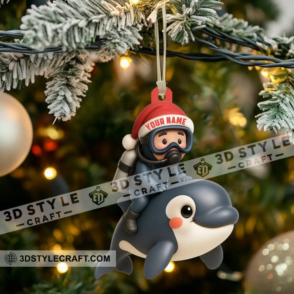 Diver Home Decor Christmas Ornament Personalized Ornament Ornament