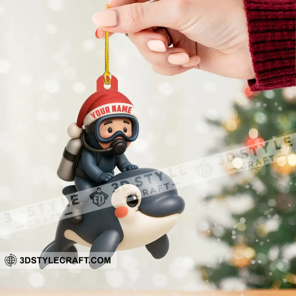 Diver Home Decor Christmas Ornament Personalized Ornament Ornament