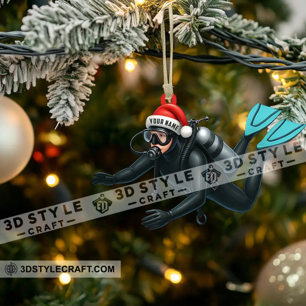 Diver Santa Home Decor Christmas Ornament Personalized Ornament Ornament