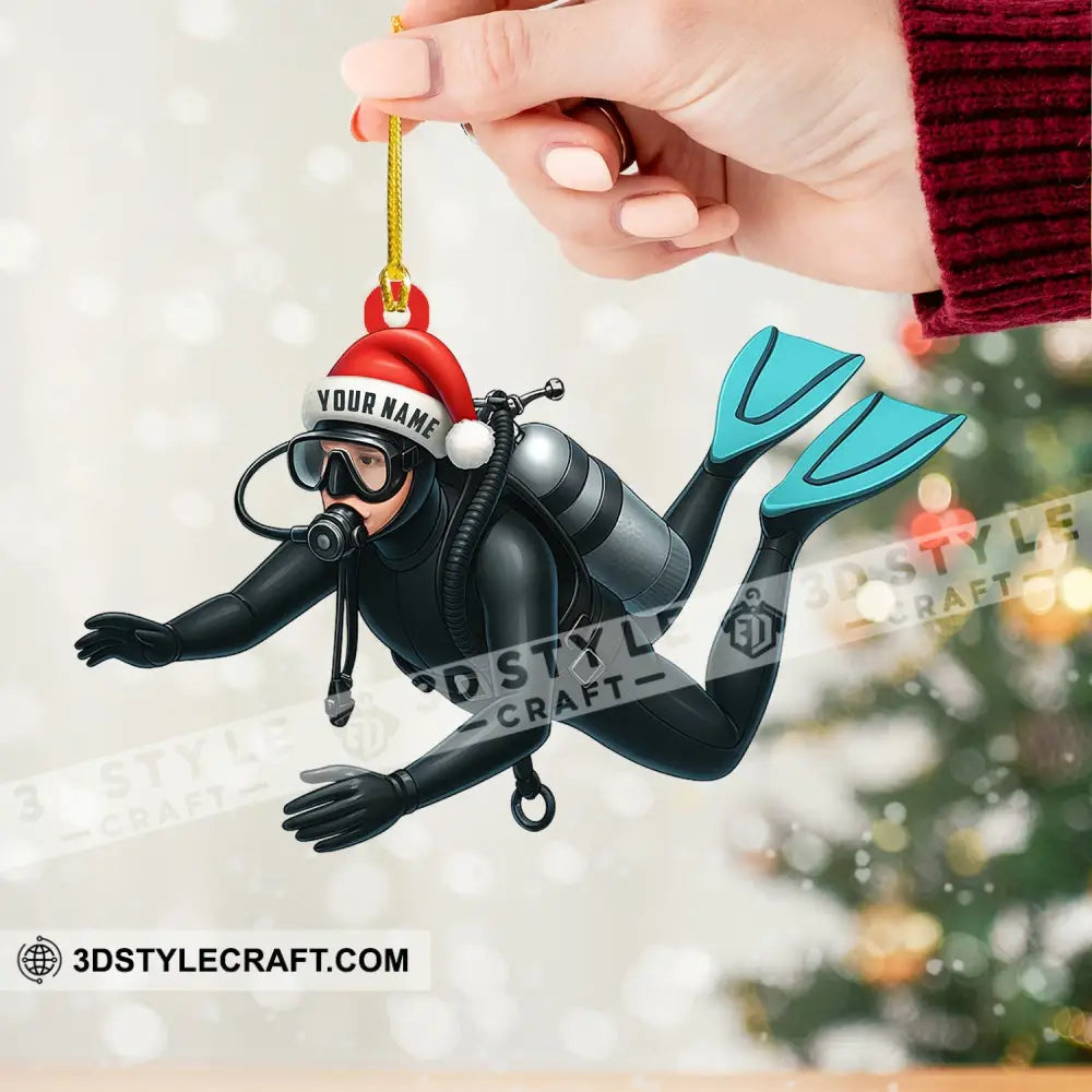 Diver Santa Home Decor Christmas Ornament Personalized Ornament Ornament