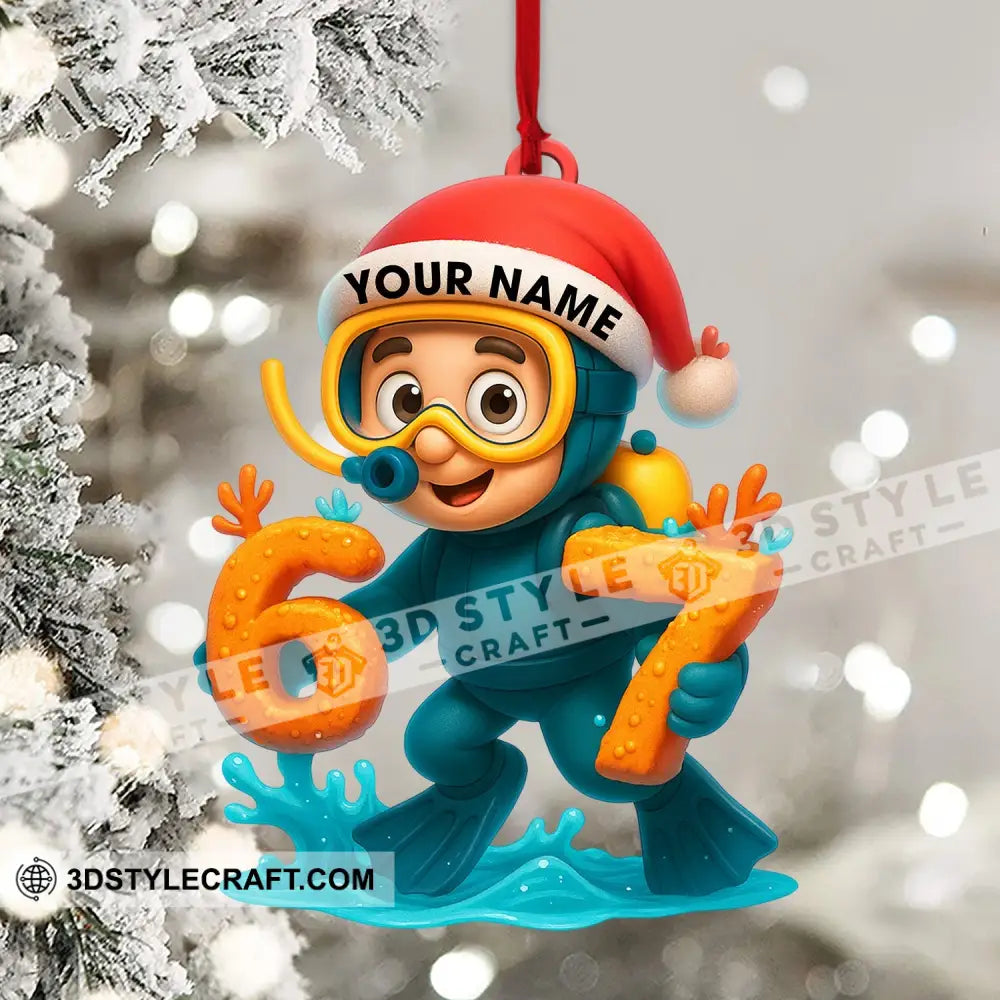 Diving Christmas Home Decor Christmas Ornament Personalized Ornament Ornament