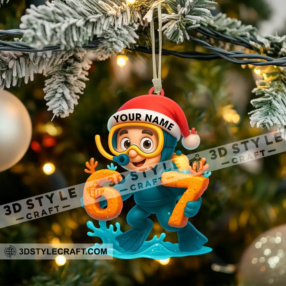 Diving Christmas Home Decor Christmas Ornament Personalized Ornament Ornament