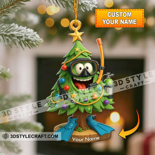 Diving Christmas Tree Home Decor Christmas Ornament Personalized Ornament 3.54’’ / 1 Ornament Ornament