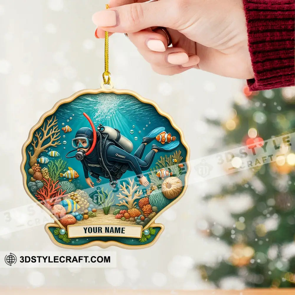 Diving Home Decor Christmas Ornament Personalized Ornament Ornament