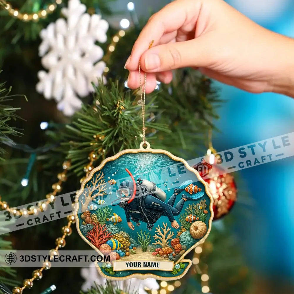 Diving Home Decor Christmas Ornament Personalized Ornament Ornament
