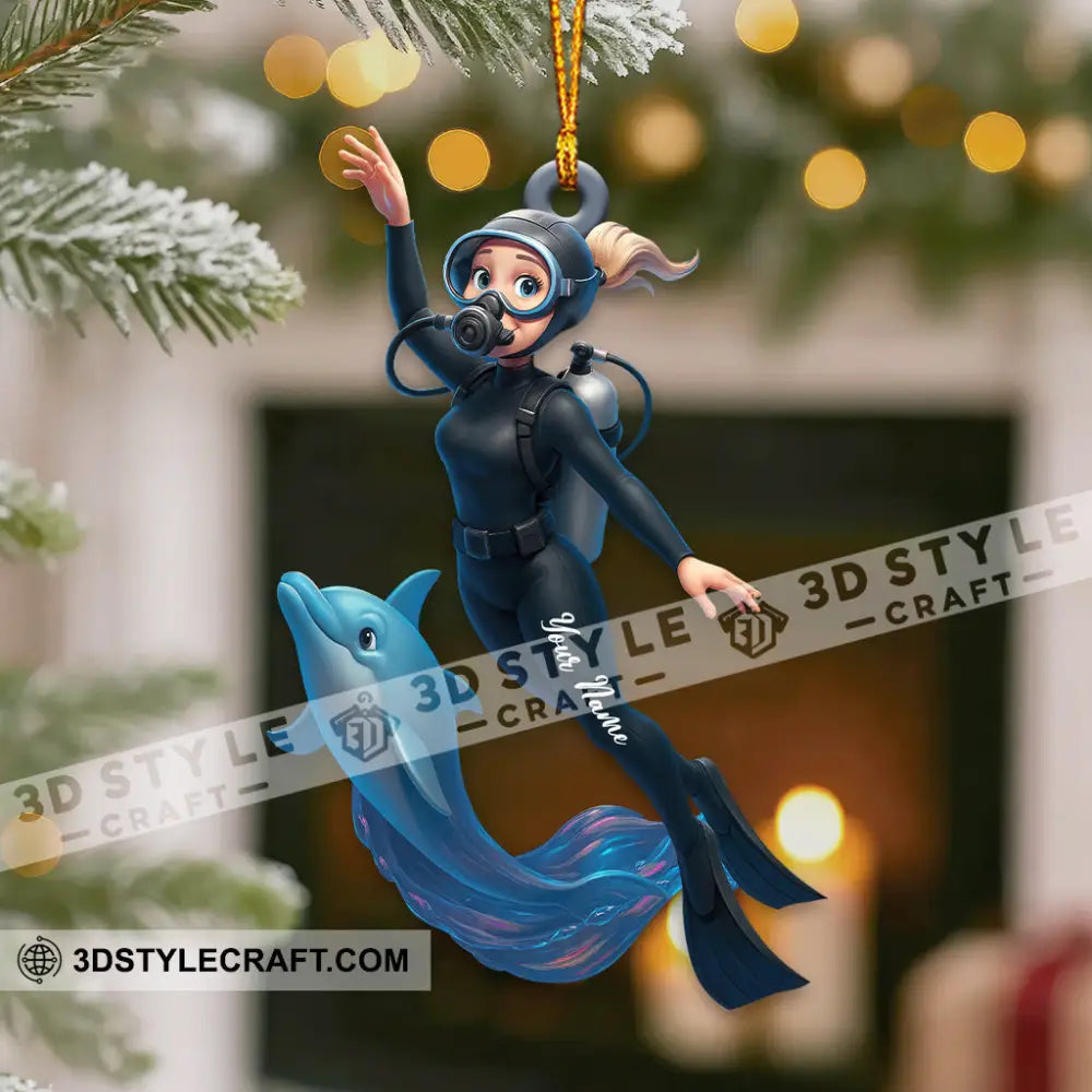 Diving Home Decor Christmas Ornament Personalized Ornament Ornament