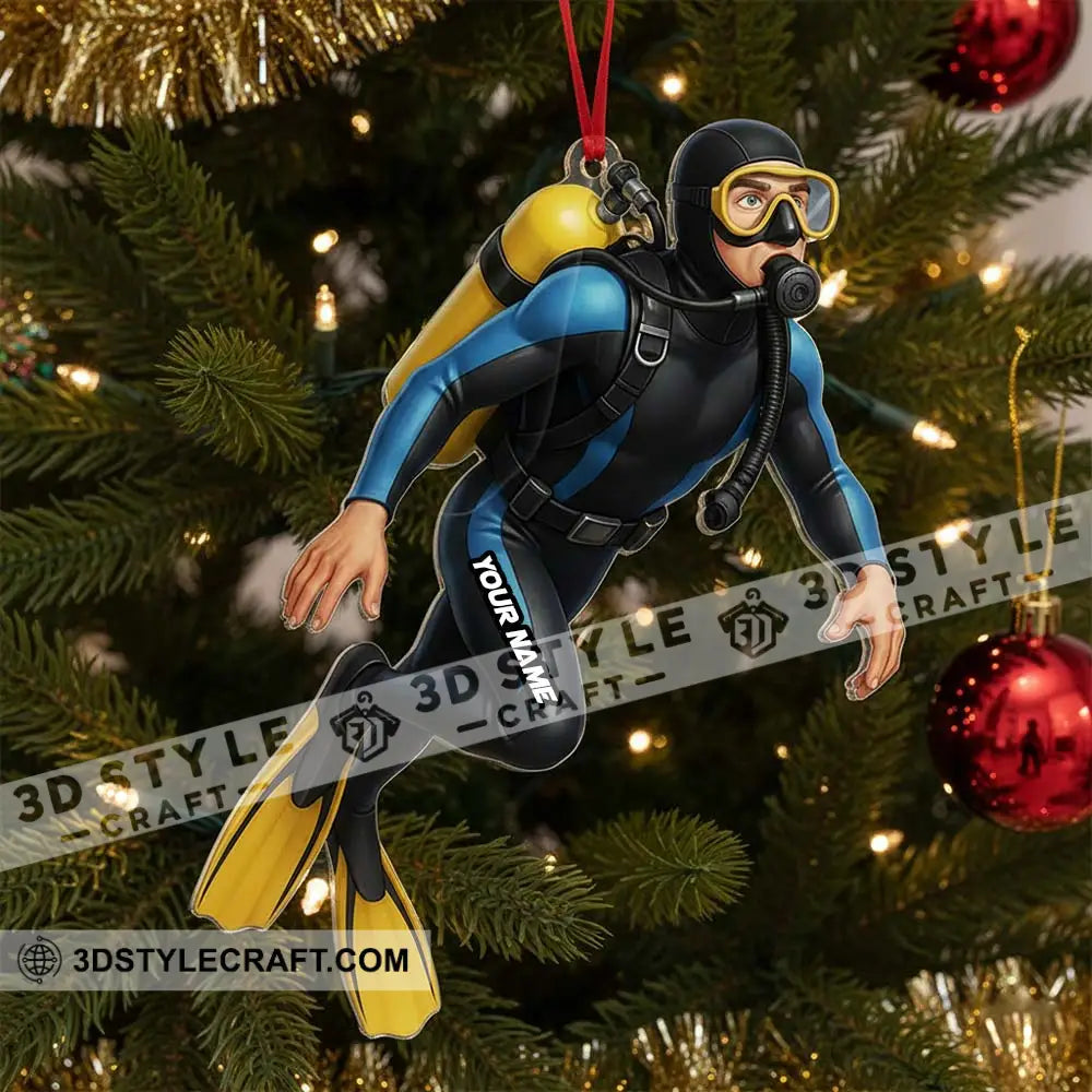 Diving Home Decor Christmas Ornament Personalized Ornament Ornament