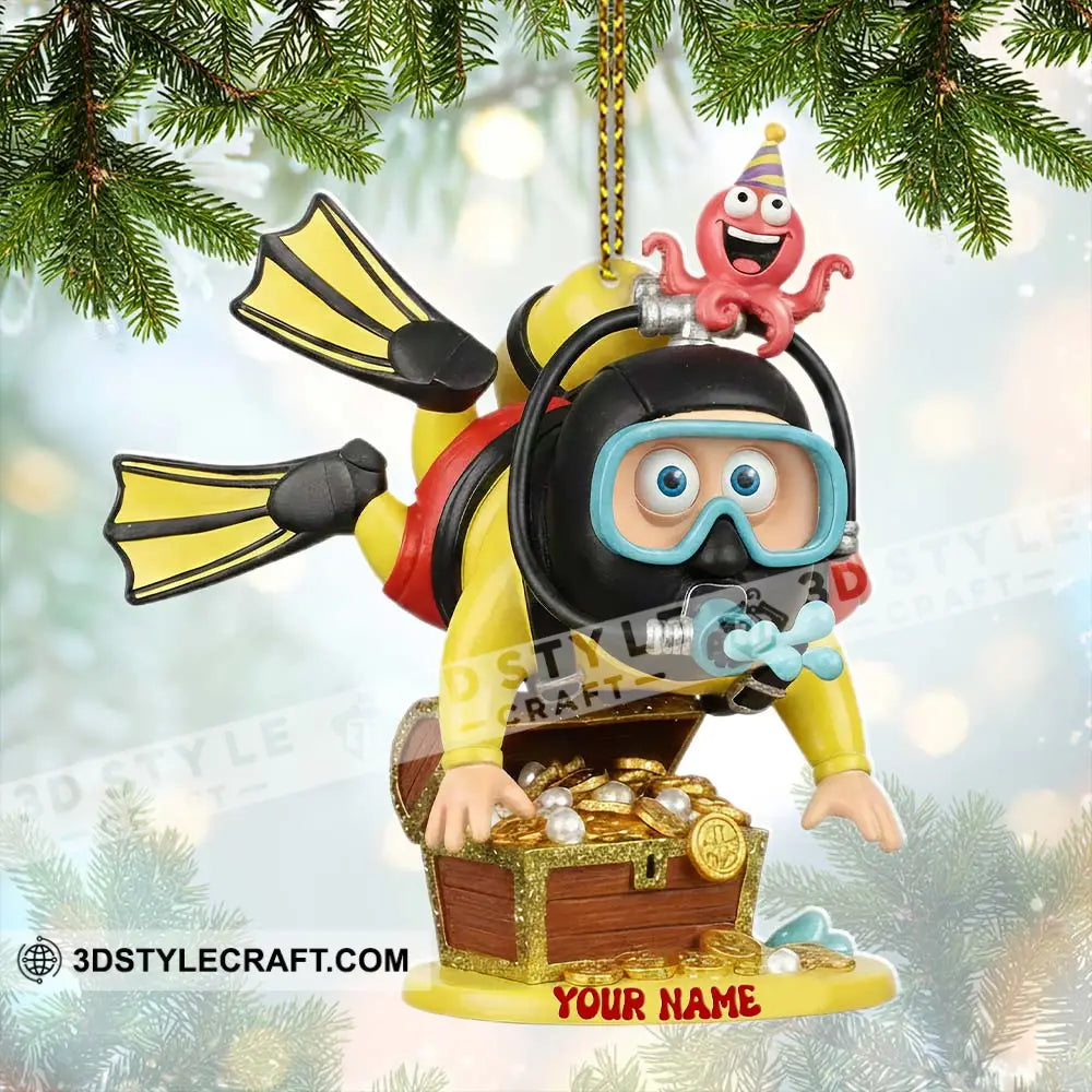 Diving Lover Christmas Home Decor Christmas Ornament Personalized Ornament Ornament