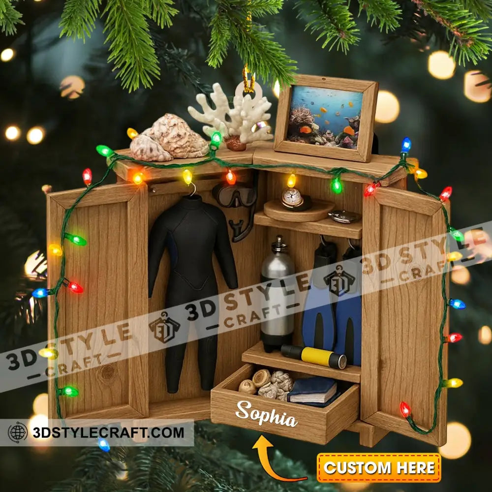 Diving Lover Home Decor Christmas Ornament Personalized Ornament 3.54’’ / 1 Ornament Ornament