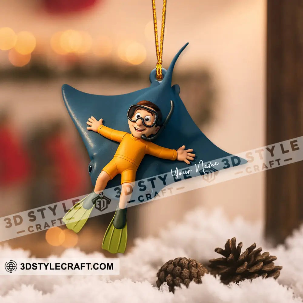 Diving Sea Lover Home Decor Christmas Ornament Personalized Ornament Ornament
