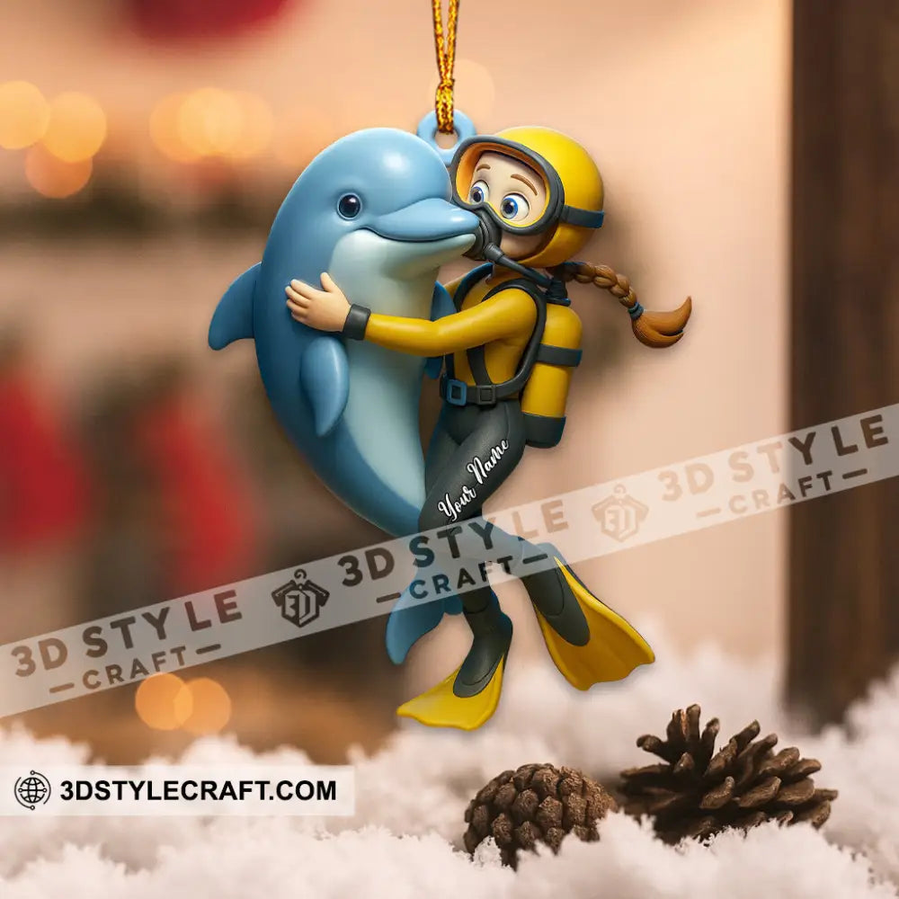 Diving Sea Lover Home Decor Christmas Ornament Personalized Ornament Ornament